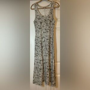 Joan‎ Vass Grey White Maxi Dress Size Medium
